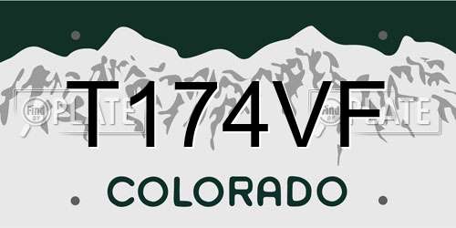 T174VF Colorado License Plate