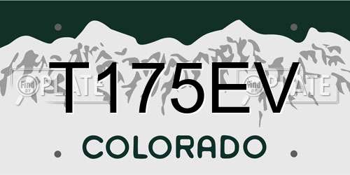 T175EV Colorado License Plate