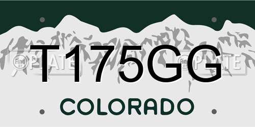 T175GG Colorado License Plate