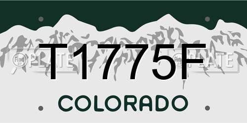 T1775F Colorado License Plate