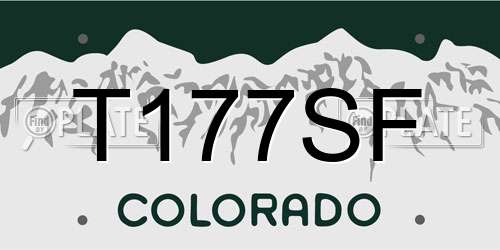 T177SF Colorado License Plate
