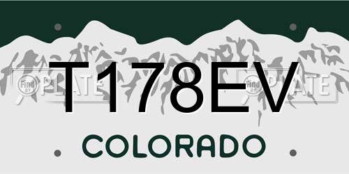 T178EV Colorado License Plate