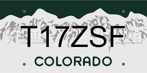 T17ZSF Colorado License Plate