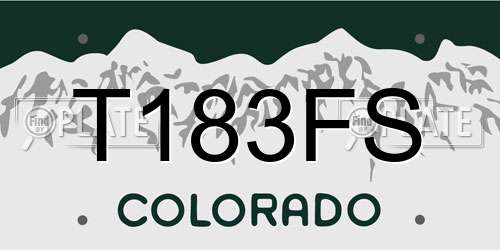 T183FS Colorado License Plate