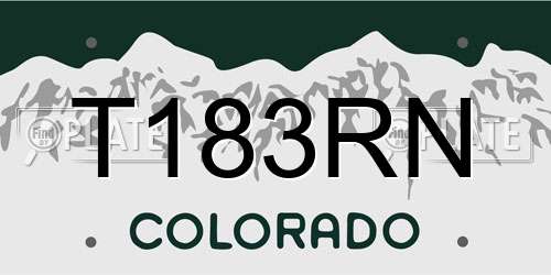 T183RN Colorado License Plate