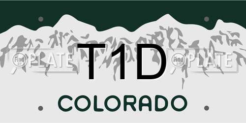 T1D Colorado License Plate