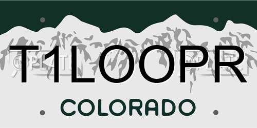 T1LOOPR Colorado License Plate