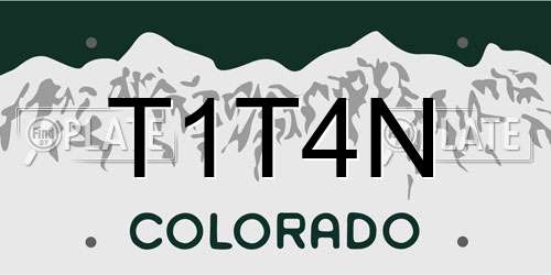 T1T4N Colorado License Plate