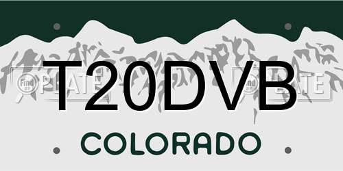 T20DVB Colorado License Plate