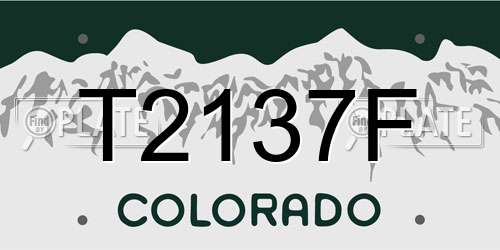 T2137F Colorado License Plate