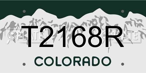 T2168R Colorado License Plate