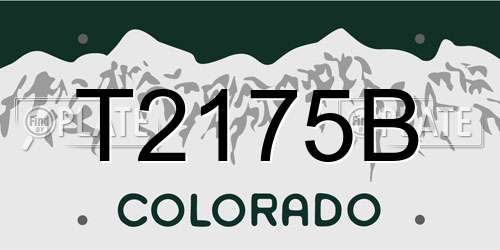 T2175B Colorado License Plate