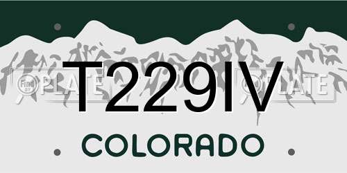 T229IV Colorado License Plate