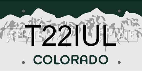 T22IUL Colorado License Plate
