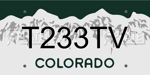 T233TV Colorado License Plate
