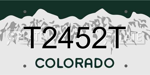 T2452T Colorado License Plate