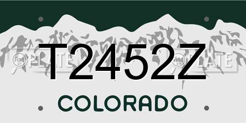 T2452Z Colorado License Plate
