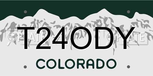 T24ODY Colorado License Plate