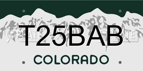 T25BAB Colorado License Plate
