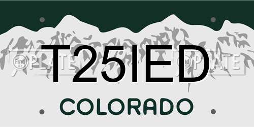T25IED Colorado License Plate