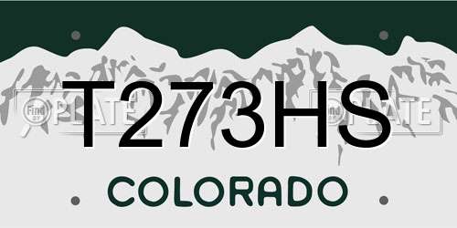 T273HS Colorado License Plate