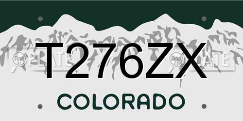 T276ZX Colorado License Plate