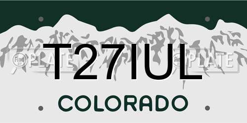 T27IUL Colorado License Plate
