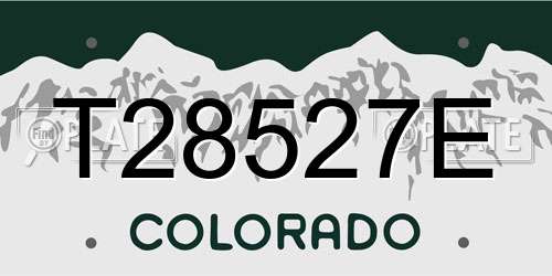T28527E Colorado License Plate
