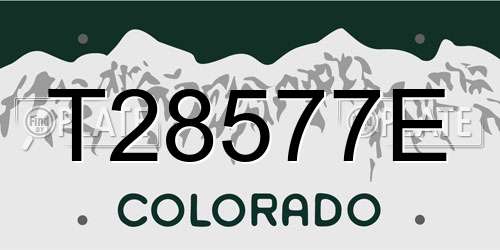 T28577E Colorado License Plate