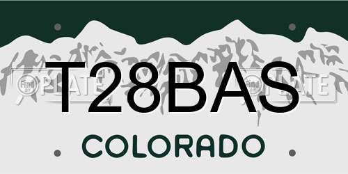 T28BAS Colorado License Plate