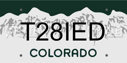 T28IED Colorado License Plate