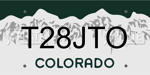 T28JTO Colorado License Plate