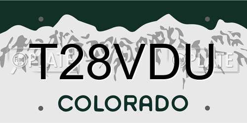 T28VDU Colorado License Plate