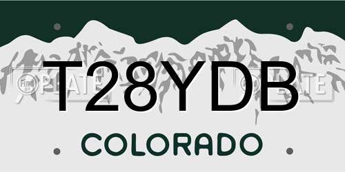 T28YDB Colorado License Plate