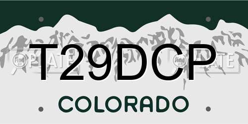 T29DCP Colorado License Plate