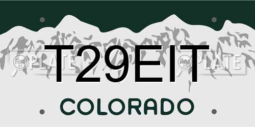 T29EIT Colorado License Plate