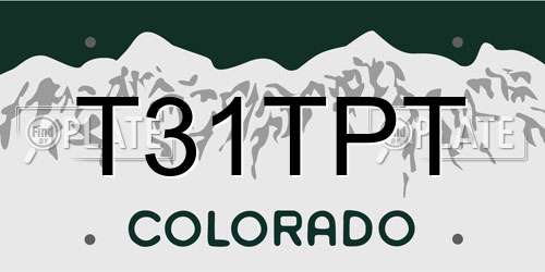 T31TPT Colorado License Plate