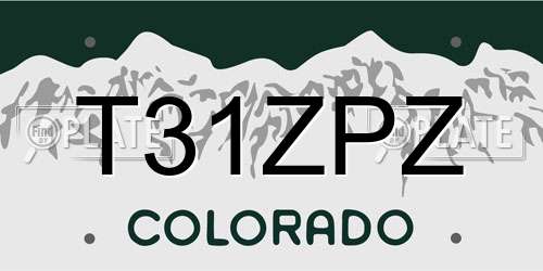 T31ZPZ Colorado License Plate