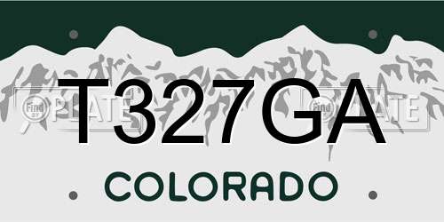 T327GA Colorado License Plate
