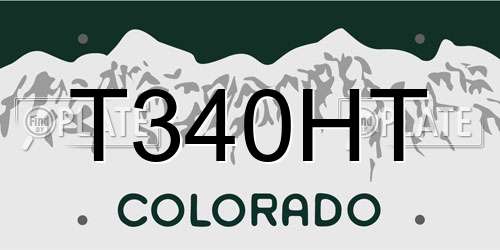 T340HT Colorado License Plate