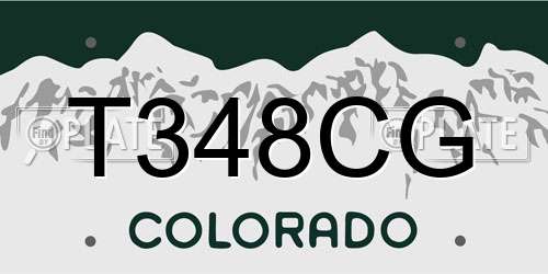 T348CG Colorado License Plate