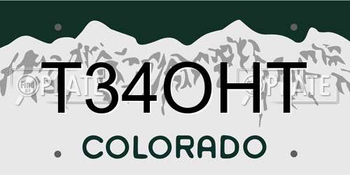T34OHT Colorado License Plate