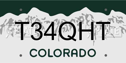 T34QHT Colorado License Plate