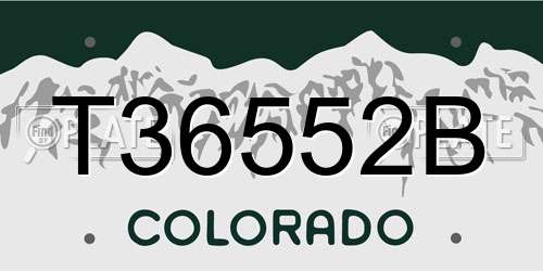T36552B Colorado License Plate