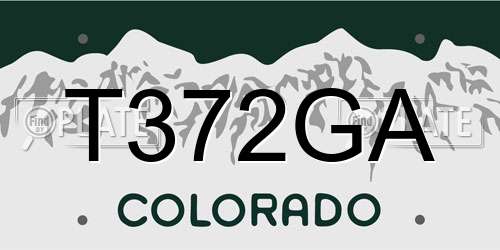 T372GA Colorado License Plate