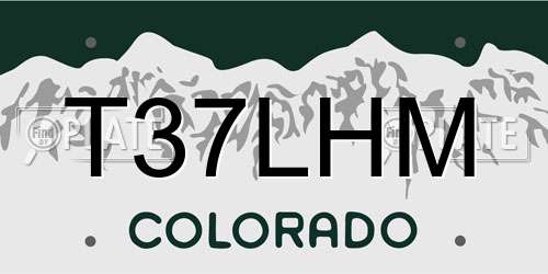 T37LHM Colorado License Plate