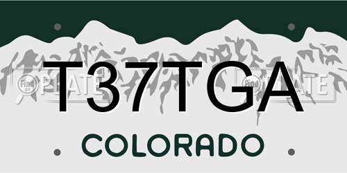 T37TGA Colorado License Plate
