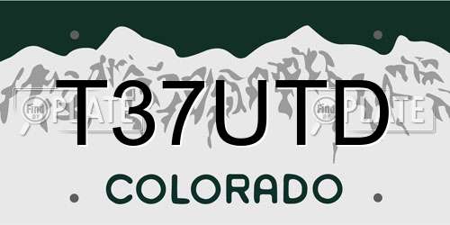 T37UTD Colorado License Plate