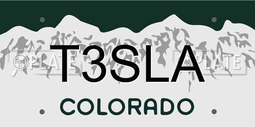 T3SLA Colorado License Plate