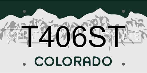 T406ST Colorado License Plate